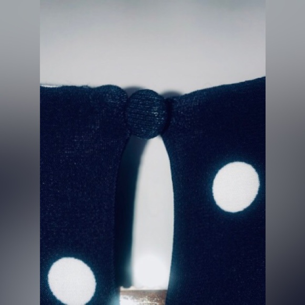 Like New Ralph Lauren Navy & White Polka Dot Sleeveless Crewneck Day Dress - Picture 6 of 11